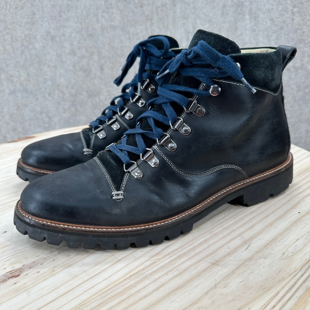 Donald Pliner Cafu Alpine Lace Up Boots Leather Suede Trim Lug Sole Mens 12 M